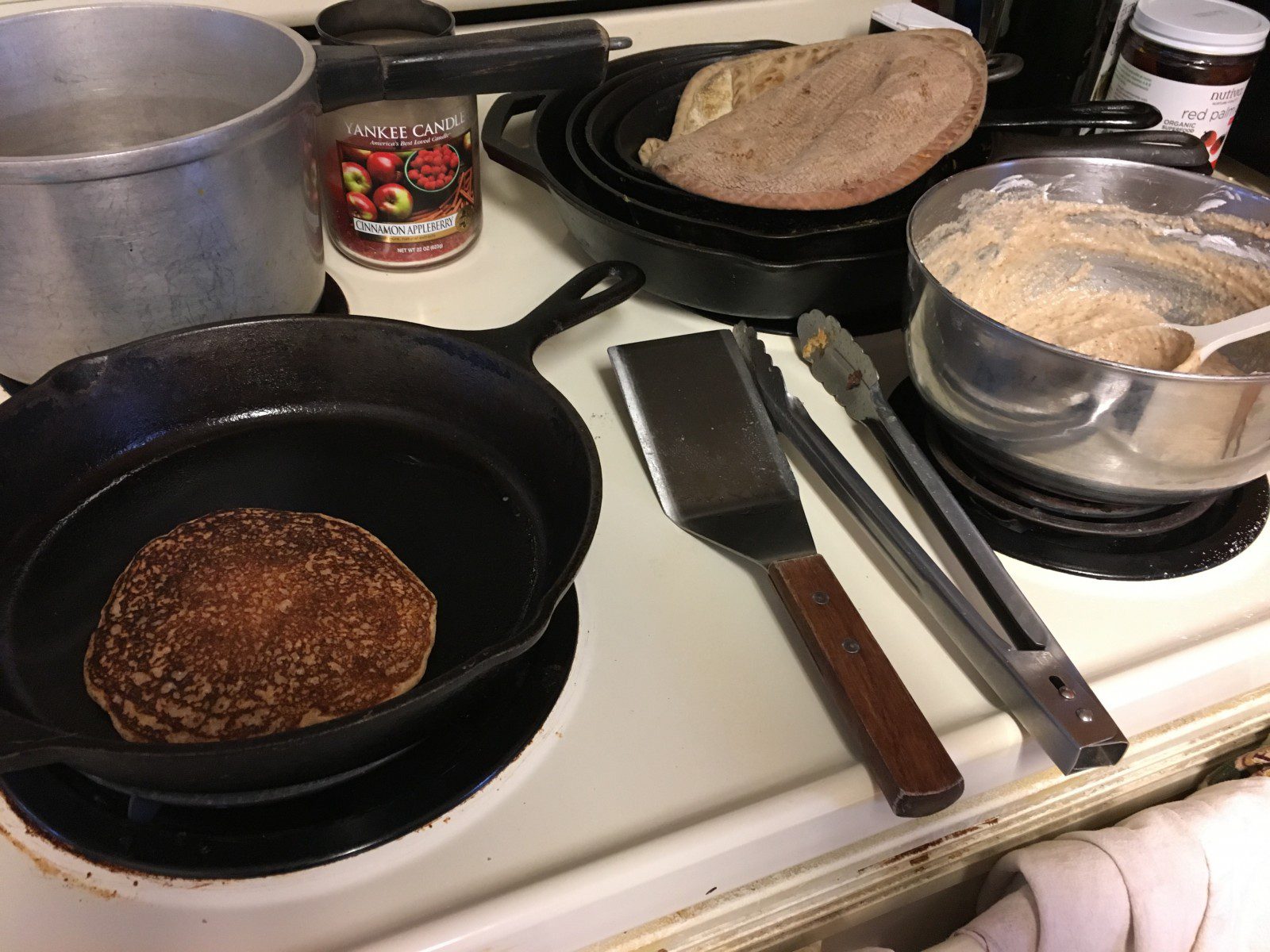 Gluten free, dairy free and egg free Almond-Apple Pancakes