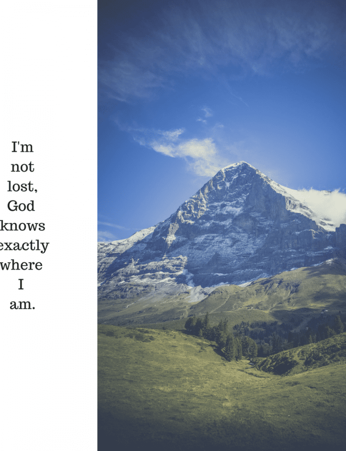 I’m not lost